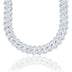 Cadena Cubana de Moissanita y Diamantes con Engaste de Garras para Hombre en Vermeil de Oro Blanco - 19 mm
