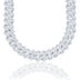 Moissanite Diamond Prong Cuban Chain in Sterling Silver - 19mm