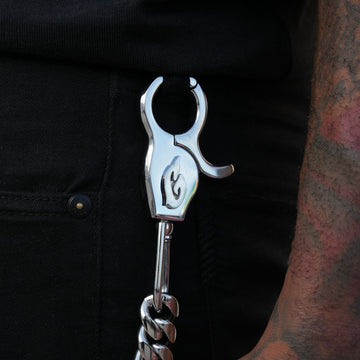 19MM Miami Cuban w/ 65MM Carabiner Pant Chain in White Gold