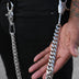 19MM Miami Cuban w/ 65MM Carabiner Pant Chain in White Gold
