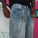 19MM Miami Cuban w/ 65MM Carabiner Pant Chain in White Gold