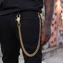 19MM Miami Cuban w/ 65MM Carabiner Pant Chain in Yellow Gold