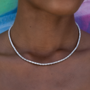 Collar de tenis de diamantes en oro blanco - 2 mm