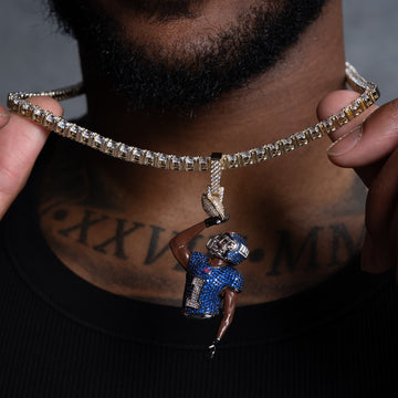 Malik Nabers One Handed Catch Pendant in Yellow Gold