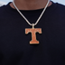 Colgante grande con el logotipo de los Tennessee Volunteers en oro blanco