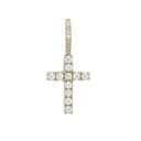 Women's Moissanite Diamond Cross Micro Pendant in Yellow Gold Vermeil