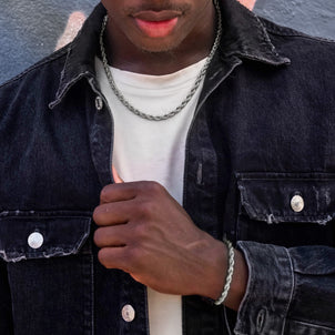 Rope Bracelet in White Gold- 6mm