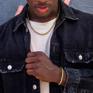 Rope Chain + Bracelet Bundle in Yellow Gold- 6mm