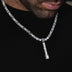 Multi Stone Lariat Chain in White Gold