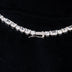 Multi Stone Lariat Chain in White Gold