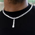 Multi Stone Lariat Chain in White Gold