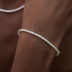 Paquete de collar y pulsera de tenis de diamantes en oro amarillo - 2 mm
