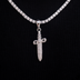 Iced Knife Pendant in White Gold