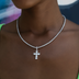 Iced Micro Round Cross