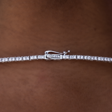Collar + Pulsera de Tenis de Diamantes en Oro Blanco - 2 mm
