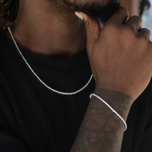 Diamond Tennis Chain in White Gold- 2mm