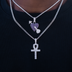 Conjunto de corazón y cruz en oro blanco