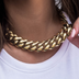 Cadena Cubana GLD Signature en Oro Amarillo - 19 mm
