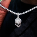 Colgante de Calavera de Piedra Negra Helada