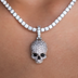 Iced Black Stone Skull Pendant