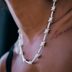Iced Barbed Wire Necklace in White Gold