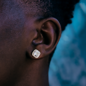 GLD Cushion Cut Earrings in Yellow Gold