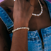 Pulsera de tenis de oro amarillo con estrellas y circonitas redondas