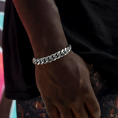 GLD Signature Cuban Link Bracelet in White Gold - 12mm