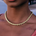 Collar de cadena de cuerda en oro amarillo - 6 mm