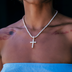 Cruz de diamante en oro rosa