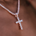 Cruz de diamante en oro rosa