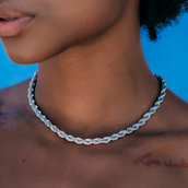 Rope Necklace in White Gold- 6mm