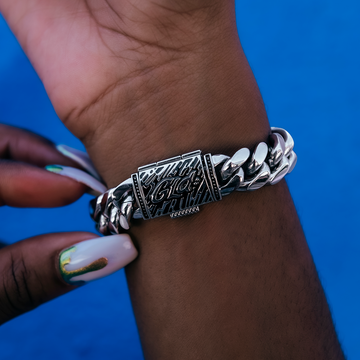 Pulsera Eslabón Cubano Signature en Oro Blanco - 12mm