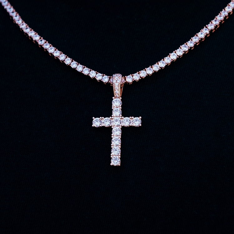 Diamond Cross in Rose Gold