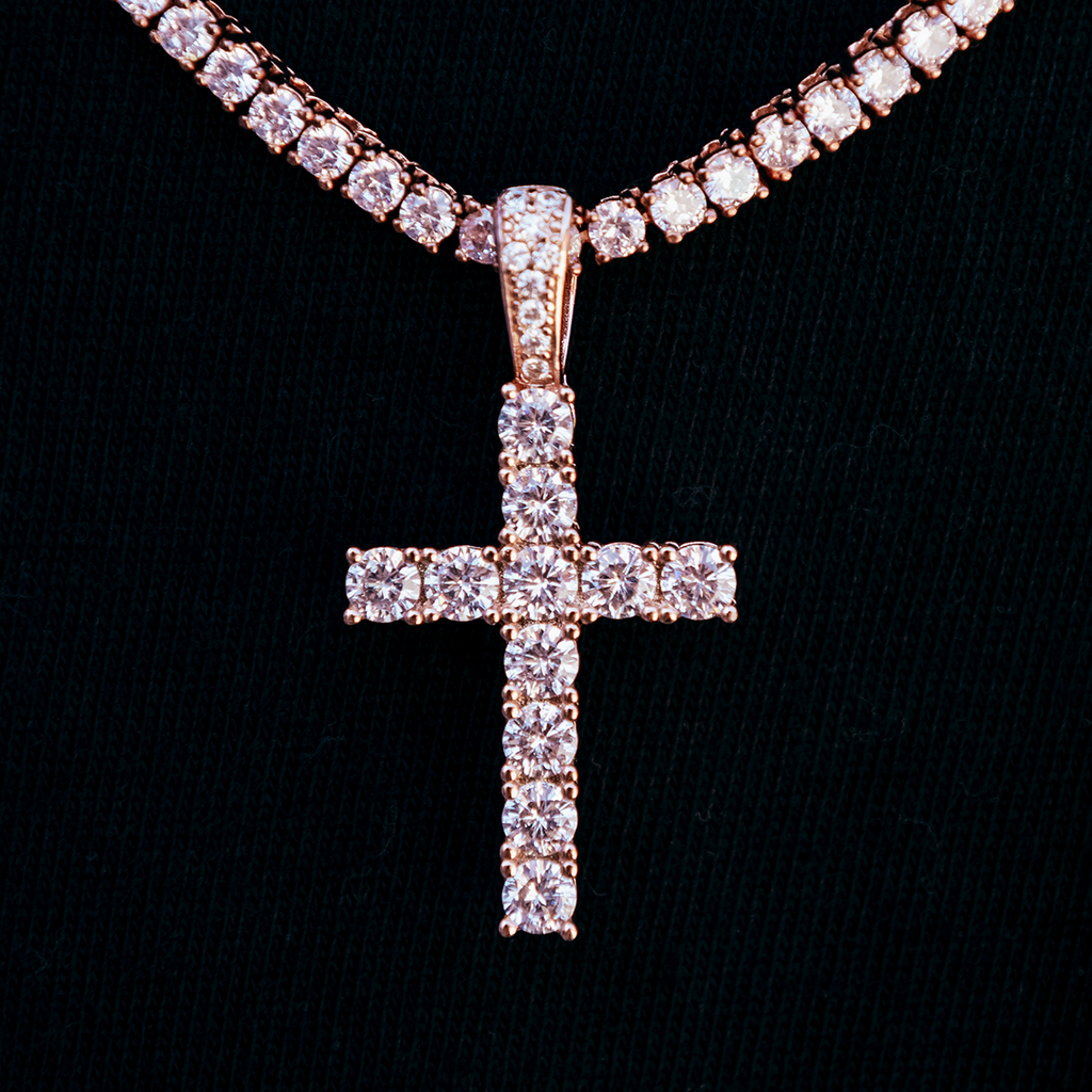 Diamond Cross in Rose Gold – The GLD Shop - Main Image