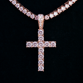Cruz de diamante en oro rosa
