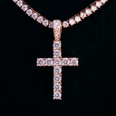 Cruz de diamante en oro rosa