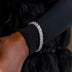 Iced Herringbone Bracelet in White Gold- 7mm