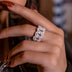 Iced Baguette Cuban Ring in White Gold Vermeil