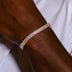 Pulsera de tenis con baguette de diamantes en oro amarillo - 6mm