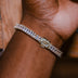 Pulsera de tenis con baguette de diamantes en oro amarillo - 6mm
