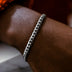 Pulsera cubana Miami de oro blanco - 6 mm