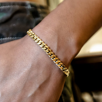 Miami Cuban Bracelet in Yellow Gold- 6mm