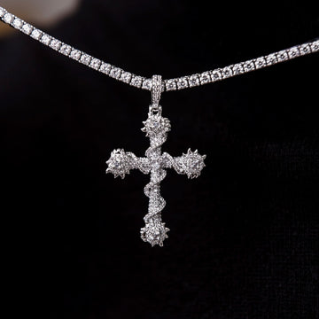 Crystal Iced Spiked Cross