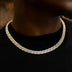 Collar de eslabones de baguette en oro amarillo - 8 mm