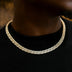 Baguette Chain Link Necklace in Yellow Gold- 8mm