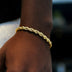 Pulsera de cadena de cuerda en vermeil de oro amarillo - 6mm