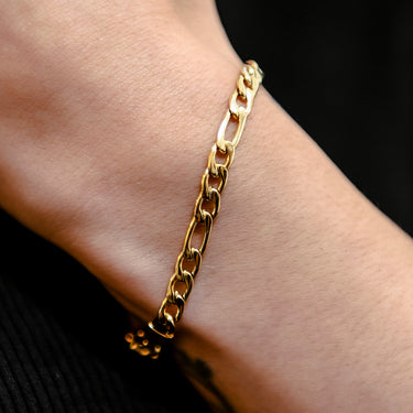 Figaro Bracelet in Yellow Gold- 4mm- The GLD Shop