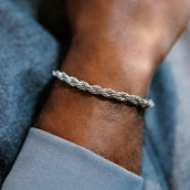 GLD Rope Bracelet in White Gold- 6mm