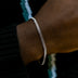 Pulsera Micro Cubana de Oro Blanco - 3mm